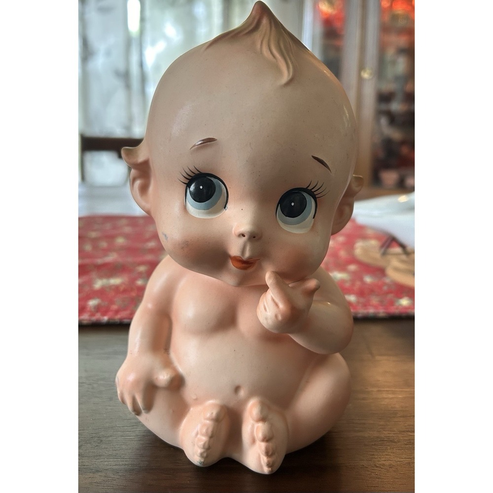 Vintage Lefton Japan Kewpie Baby Doll Pottery Planter/ Vase #3631 Shower Gift